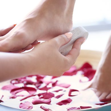 Pedicure for tired and neglected feet